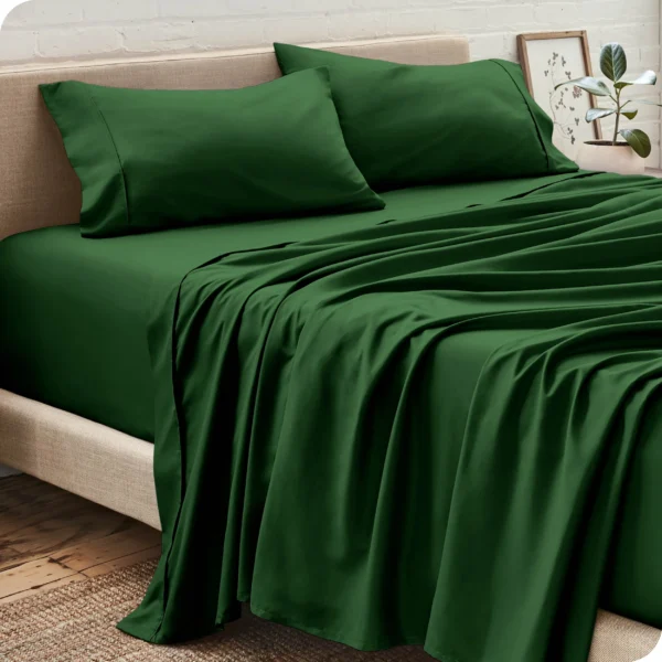 Otumber Queen Size Bed Sheet Set 4 Piece Sheet Set - Green